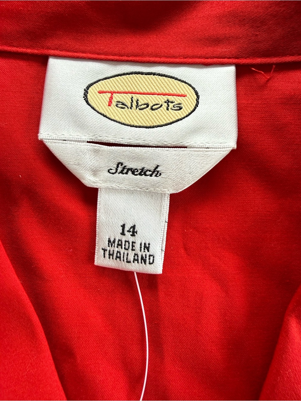 Talbots Bright Red Button-Front Collared Blouse - Picture 4 of 12